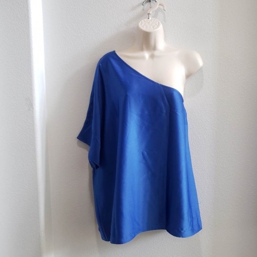Miholl satin like one shoulder blouse size XL NWT